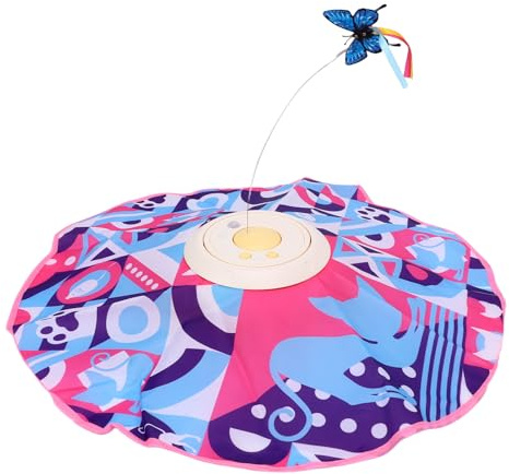 Topiky Giocattolo Automatico Teaser per Gatti Giocattolo Interattivo per Gattini con Campana di Piume, Multi Modalità Rotante Giocattoli per Gatti Ondeggianti per da Interno, Base Antiscivolo Design