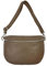 ITALYSHOP24-COM OBC Made in Italy Damen Leder Tasche Gürteltasche Crossbody Hüfttasche Bauchtasche Umhängetasche Cross-Over Bodybag Schultertasche Handytasche Taupe