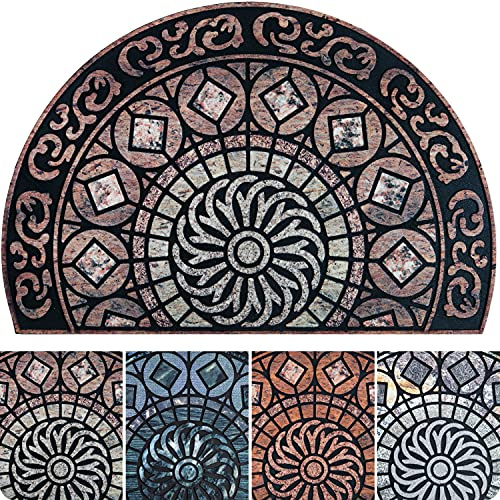 ubdyo Welcome in Style Front Door Mat - Low Pile Front Door Mat Outside Entrance - Muddy Dirt Trapping Welcome Matt Outdoor - Rubber Backing Anti Slip Indoor Doormat Entrance - Large 23 x 36