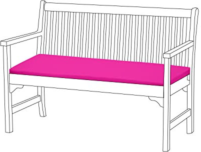 Gardenista Bankauflage 108x45 cm Stuhlkissen mit abnehmbarem Bezug Bankkissen Bankpolster Polsterauflage Auflage für Gartenbank Sitzkissen Outdoor & Indoor, sitzpolster Bank (Rosa)