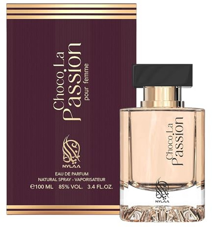 Nylaa Choco La Passion Eau de parfum pour femme 100 ml – Un parfum doux et fumant pour femme avec notes de fruits, caramel, musc choco et vanille