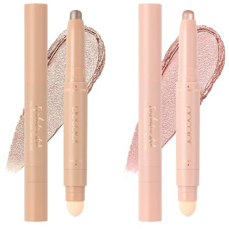 2PCS Lidschatten stifte, weiche cremige,matte und schimmernde Lidschattenstifte,cremige Lidschattenstifte, Set mit leuchtenden Lidschattenstiften,langlebige,wasserfeste Lidschattenstiftwerkzeuge
