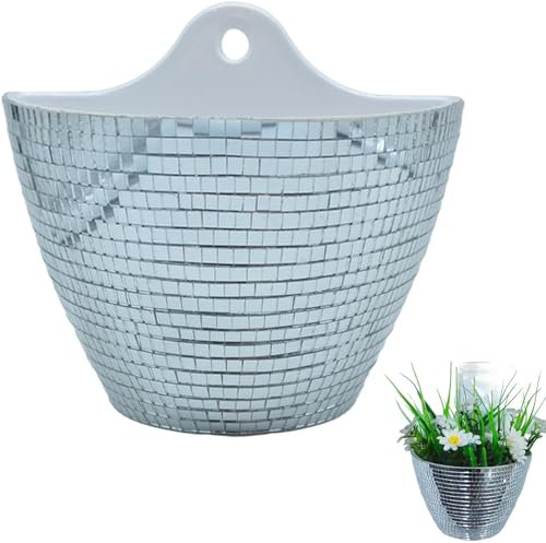 Disco-Kugel-Pflanzgefäß, Disco-Pflanzgefäß,Spiegel Disco Wandpflanzer | Boho-Blumentöpfe, Disco-Kugel-Übertopf, Disco-Kugel-Blumentopf für den Innenbereich, Disco-Kugel-Vase