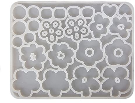 NIHENHAO Moule en silicone avec pendentif en forme de fleur en résine époxy, porte-clés, bijoux pour bagages, sacs, accessoires de collier