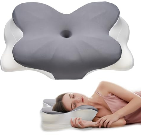 Jocoiot Cervical Pillow for Neck and Shoulder, Ergonomic Memory Foam Pillows for Sleeping with Washable Pillowcas, Comfort style - Gray