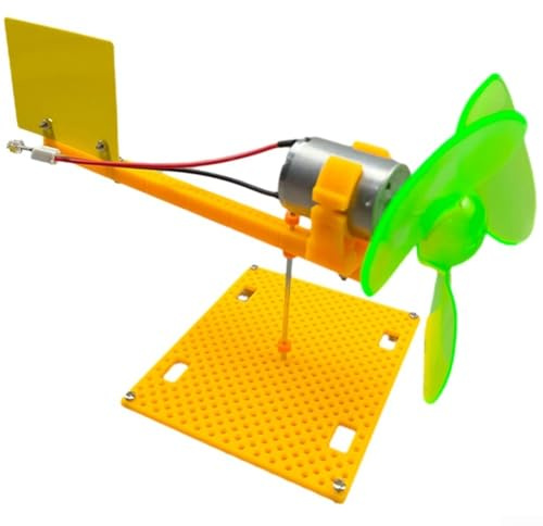 Zilimontt Mini générateur d'éolienne avec moteur CC sans balais et lames de support pour projets scientifiques éducatifs à faire soi-même, matériau ABS, sortie 0,1 V-18 V
