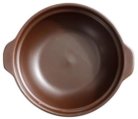 Cacerola Hierro Fundido Cazuela de cerámica 600ml y 900ml, olla for sopa, arroz al vapor, pollo estofado, resistente calor, Claypot, suministros cocina(B 900ML)