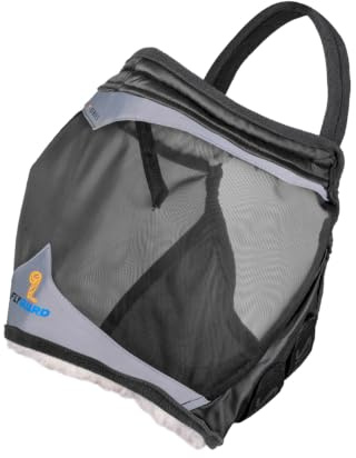 Shires FlyGuard Pro Fine Mesh Earless Fly Mask – Full Size | Lightweight Polyester Fly & Insect Protection | Breathable Fine Mesh for Turnout, Grazing & Stable Use | Jet Colour