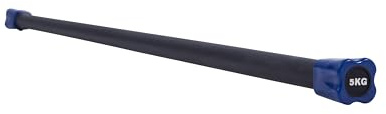 GORILLA SPORTS® Barra Aerobica - 1kg, 2kg, 3kg, 4kg, 5kg, 6kg, 7kg, 8kg, 9kg, 10kg, Antiscivolo, in Acciaio Gommato, Codificato a Colori - Pesata, dei Pesi, Weighted Body Bar