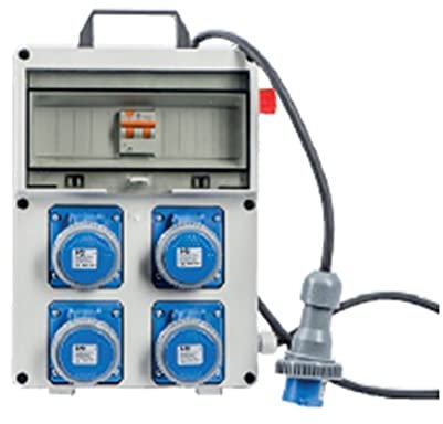 QUADRO ELETTRICO PORTATILE TERMOPLASTICO A 4 PRESE 220V 16A PVC CON FUNGO DI EMERGENZA MARCA VB SERIE PL