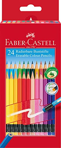 FABER-CASTELL 116625 - Buntstift radierbar, 24er Kartonetui