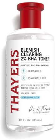 Thayers Blemish Clearing Salicylic Acid Toner, Acne Treatment Face Toner with 2% Salicylic Acid, Soothing and Non-Stripping Skin Care, 12 Fl Oz