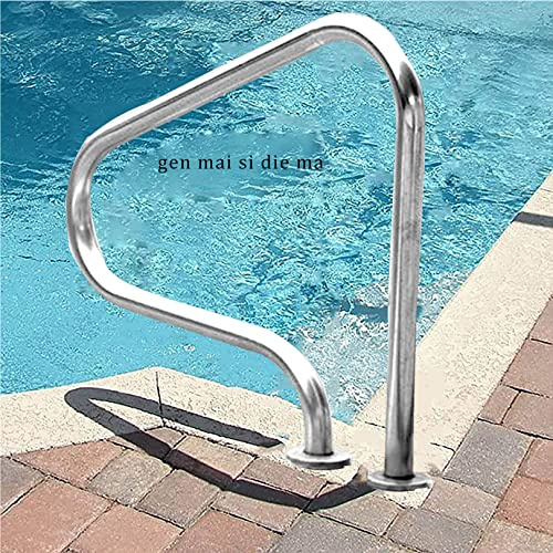 Barandilla de piscina de 31 x 31 pulgadas Barandilla de piscina de acero inoxidable 304, plateada, a prueba de óxido, barandilla de piscina humanizada, juego completo de accesorios (1 pieza)