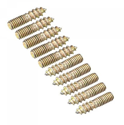 sourcing map M4x16mm Hanger Bolts, 48pcs Double Ended Thread Dowel Screws for Wood Furniture
