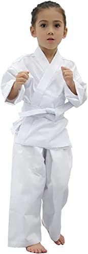FLKKY Karate Uniform for Kids Adults Students with Belt Lightweight Student Karate Gi Sets Martial Arts Sports Karate suit-size5
