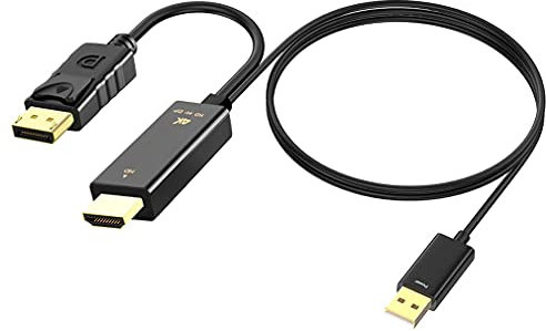 BOWONG 1.8m HDMI-compatible To DisplayPort Adapter With USB Power Cable Creation 4K X 2K @ 60Hz Male To DP Female Adapter Converter
