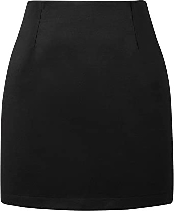 Damen Kurze Winterrock Winter Rock In A-Linie Hüften Umwickelter Wolle Elegant Dicker Frauenrock (03 Schwarz, L)