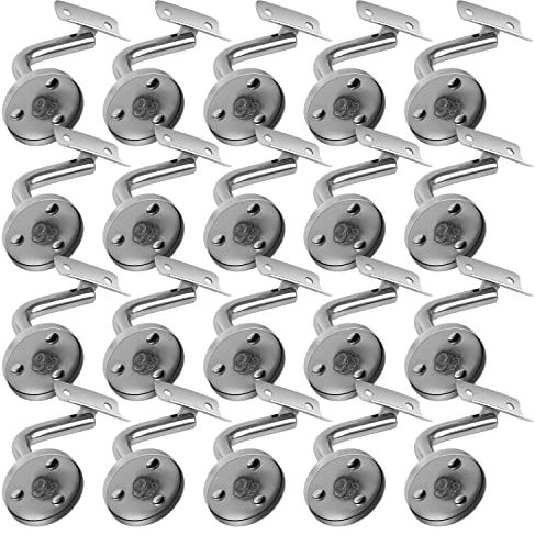 Sonnewelt 30 Stück Edelstahl Handlaufträger Handlaufhalter Edelstahl Ø50 handlaufstütze Geländer Wand handlauf halterung Handlauf Befestigung für Wandbefestigungen/Stützung (Silber)
