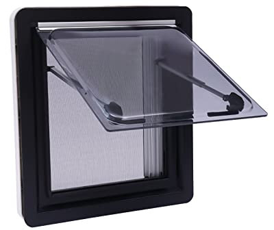 Wohnwagenfenster 450x500mm Wohnwagenfenster Seitenfenster Ausstellfenster Seitenfenster Wohnmobil Externes Push Fenster mit integriertem Rollo und Fliegengitter für RV Wohnwagen Kastenwagen Van Camper