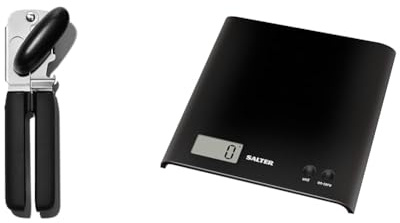 OXO Good Grips Soft Handled Tin Opener & Salter 1066 BKDR15 Arc Kitchen Scale – Digital Food Weighing Scales for Precise Cooking/Baking