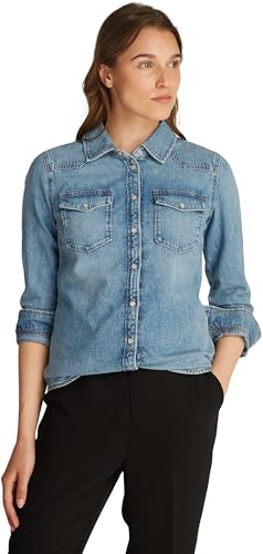 Tommy Hilfiger Women’s Slim Sam Cotton Denim Shirt, Blue (Sam), 14