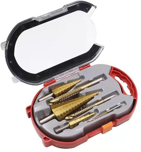 Putiqcher 6Piece Tower Drill Bit Set High-Speed Steel Tower Drill Slotting Plastic Box Packaging Step Saw