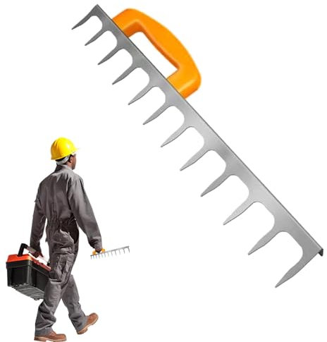 Aizuoni Truelle à encoche à dents de mortier, truelle de nivellement du béton, Truelles à main et à encoches durables et conviviales, Outil professionnel de construction de carreaux de longue durée