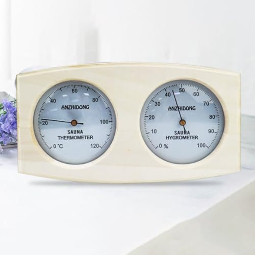 Termoigrometro per sauna in legno 2 in 1, termometro e igrometro ad alta precisione di misurazione in tempo reale, accessori per sala sauna per interni