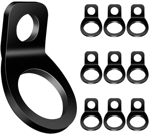 Anelli di cinghia di ancoraggio - 10 ganci multiuso per reggette di ancoraggio - utilizzati per il montaggio in garage, officina, camion, rimorchio, carrello da golf,