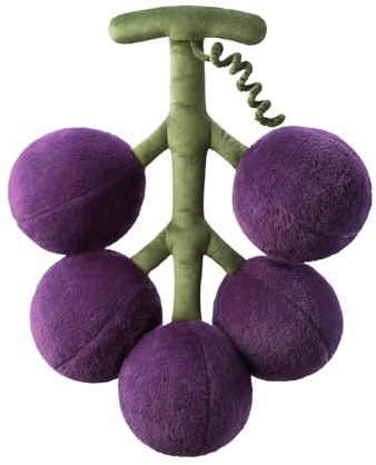 Phantoscope Fruit Shaped Pillows Series Grape Shape Throw Pillow, Fun Home Decor of Fruit Themed Shaped Cushions, Fall Decorative Shaped Pillow for Couch Bed and Chair, Purple, 18 x 13 inches