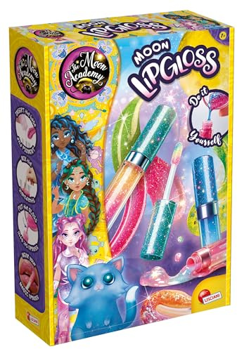Lisciani - Moon Academy - Moon Lipgloss - Glanstillverkningssats för barn från 7 år - gör dess naturliga glans med kakaosmör och kokosnötsolja - manuell aktivitet - födelsedagspresent