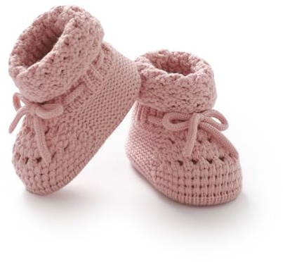 Rebolly Baby Booties 100% Cotton Knitted Newborn First Cozy Warm Crib Shoes for Toddler Infant Boy Girl Babys Shower Gift
