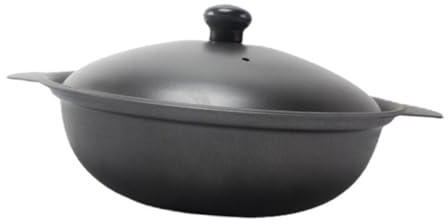 BESPORTBLE Casseruola in Ghisa Coperchio Pentola per Riso e Pollo Brasato Giallo Materiale in Ferro Premium con Superficie Smaltata Liscia e Ventilata per Cottura Uniforme e Conservazione