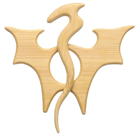 sourcing map Broche en bois en forme de dragon, épingle à châle vintage pour pull, broche en bois pour femme, fille, écharpe, badge décoratif