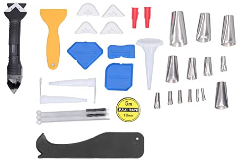 KIT DI ATTREZZI PER FINITURA PER CAULKING SIGILLANTE SILICONE IN ACCIAIO INOSSIDABILE RIMOZIONE PER BOCCA RASCHIETTO SIGILLATURA EFFICIENTE PUNTI DIFFICILI DA RAGGIUNGERE CASE DI