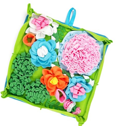 Tsophreniq Tappetino da annusare per cani lavabile, giocattolo interattivo, impermeabile, per mangiare lentamente, giocattolo puzzle per gatti, tappeto multicolore per animali domestici
