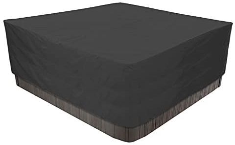 Vattentätt badtunna, spa-skydd för utomhusjacuzzi, dammtätt och vindtätt, passar 220 x 220 x 90 cm, svart skydd för uteplats och däckanvändning