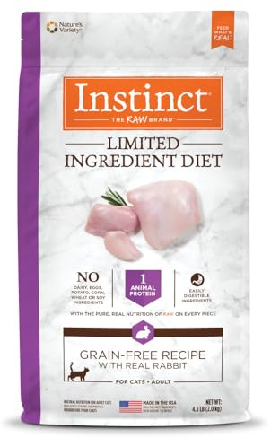 Instinct Limited Ingredient Diet, Natural Dry Cat Food, Grain Free Recipe - Real Rabbit, 4.5 lb. Bag