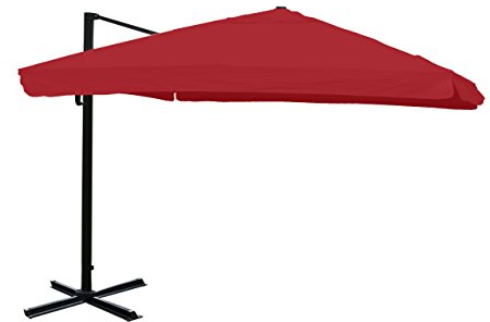 Mendler Gastronomie-Ampelschirm HWC-A96 3x4m Polyester/Alu - bordeaux