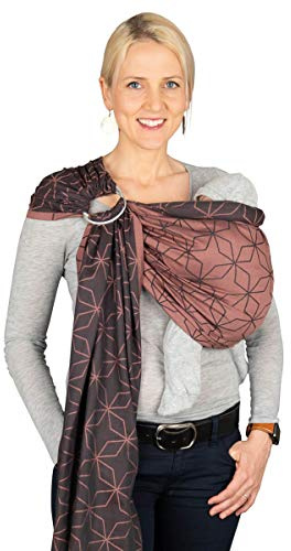 Hoppediz Fular portabebés para bebé recién nacido, 100% algodón orgánico, diseño de Malmö rose