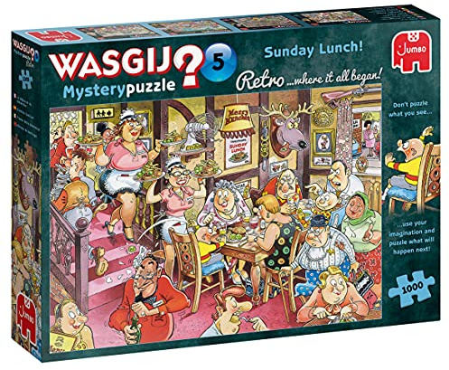 Jumbo Spiele Wasgij Retro Mystery 5 Sonntagsessen - Puzzle 1000 Teile