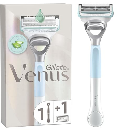 Gillette Venus + Satin Care Rasoir Pour Femmes Pour La Peau Et Les Poils Pubiens, Manche Réutilisable, Cartouche De Recharge, Barre De Protection Et Lame De Précision, Rasage Doux Des Zones Sensibles