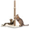 Supernic Cat Scratching Post Tall 89cm Cat Tree Cat Pet Vertical Climbing Resting Activity Tower with Soft Plush Carpet Covered Heavy Base and Sisal Pole for Kittens and Adult Cats Beige