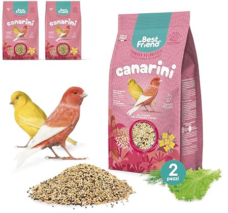 Best Friend Aliment Complet pour canaris avec Rave, graines de fenouil et laitue - Lot de 2 Paquets - Aliments pour Oiseaux avec ingrédients naturels - Qualité 100% fabriquée en Italie