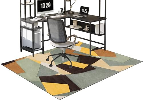 140 x 160 cm Bodenschutzmatte für Teppich, ,Bürostuhl Unterlage bodenschutzmatte bürostuhl, Computerstuhl Teppiche, Stuhlmatte für Home Office Hartholzbö, Schutzmatte für Laminat, GamingTeppich