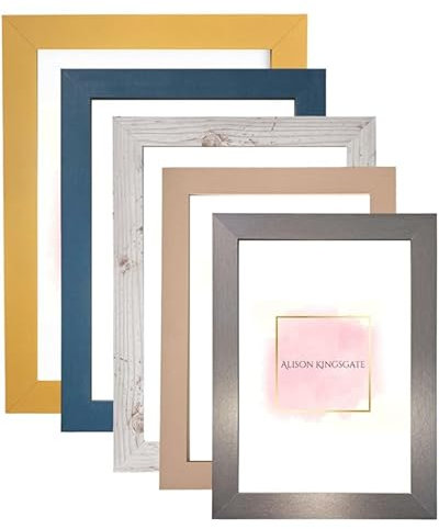 Alison Kingsgate Modern A4 Rose Gold Photo Frame-Engineered Wood Picture Frames with Shatterproof Perspex - Ideal for Certificates -Wall Mount or Tabletop - Multiple Sizes & Colours Available