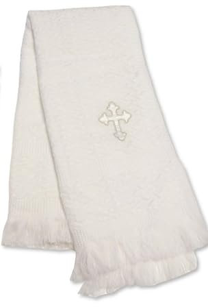 SOHOBABY™ Cute Decorative Baby Boy Baby Girl Christening Cross Style Shawl (White)