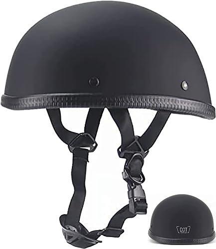 Halbhelm Für Motorradfahrer Im Deutschen Stil, Offenes Gesicht, Für Erwachsene, Männer Und Frauen, DOT-Geprüfter Retro-Helm, Vintage-Lokomotive, Halbschalenhelm, Niedriges Profil B,XXL=(63CM)