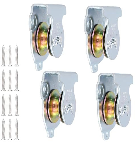 NAMYEUT 4 Stück 37mm Umlenkrollen für Seile, Stahlseil Umlenkrolle mit Schrauben, Seilrolle Umlenkrolle, Rollenrad Flaschenzug für Seile Stahlseil, Tragkraft 190kg