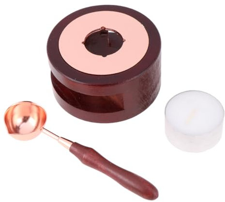 SHINEOFI Poêle à Laque Pour Bricolage Poêle à Cire à Cacheter Bâtonnets De Cire Rouge Massif Cuillère